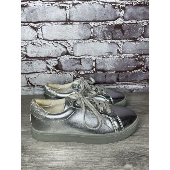 Sam Edelman Ethyl Silver Leather Casual Lace Up Sneakers Women Sz 4M US/36EU - Picture 3 of 16